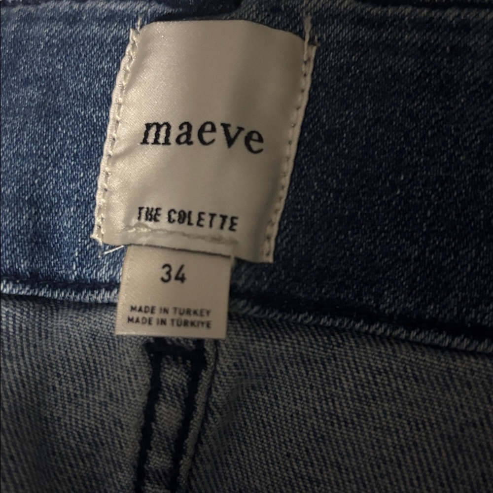 Maeve Blue Embroidered Wide-Leg Jeans - Picture 6 of 8